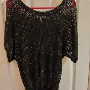 Black & Silver mesh shirt